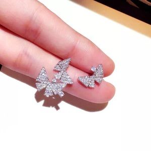 NWT Dainty 925 silver Butterfly Earrings